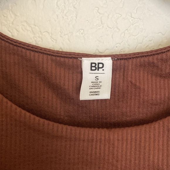 Bp Bodysuit Ribbed Brown Topaz Short Sleeve Snap Bottom Closure Small - Picture 4 of 5